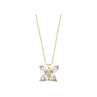 Collier Spark Imago en argent plaqué or jaune et cristaux
