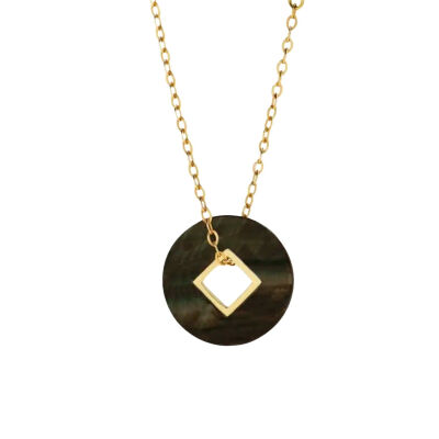 Médaille min&ral Joaillerie Coins en or jaune et nacre