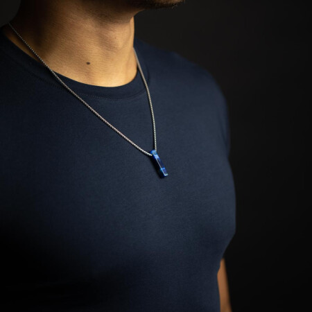 Collier Gemini Classics en acier et œil de tigre