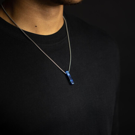 Collier Gemini Classics en acier et œil de tigre