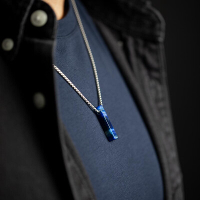 Collier Gemini Classics en acier et œil de tigre