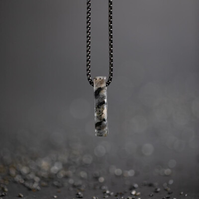 Collier Gemini Classics en acier et larvikite