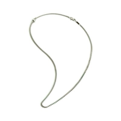 Collier Gemini en acier finition argent poli