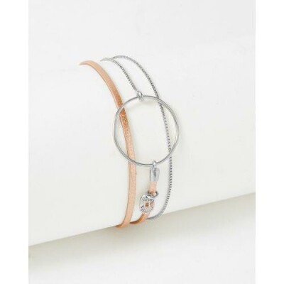 Bracelet FlowersForZoé NOLAH Cuivre Irise  en cuir et acier
