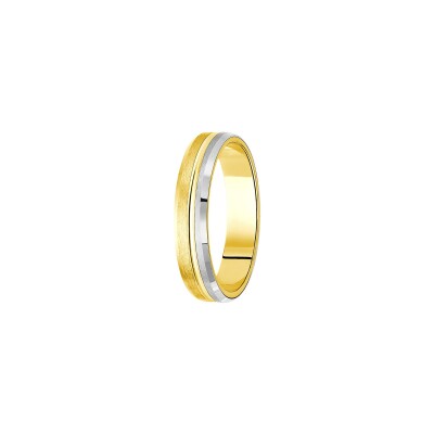Alliance Les Essentielles Nolan en platine et or jaune, largeur 4mm