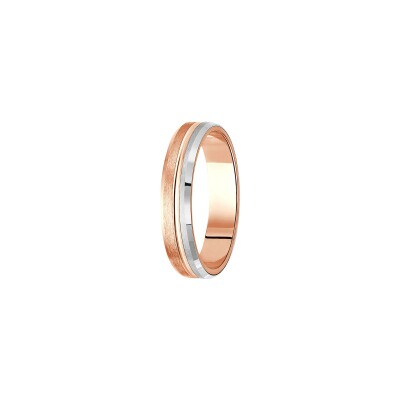 Alliance Les Essentielles Nolan en platine et or rose, largeur 4mm