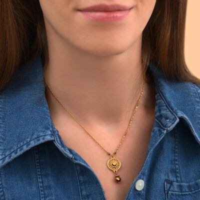 Collier Satellite Noor en plaqué or et hématite dorée