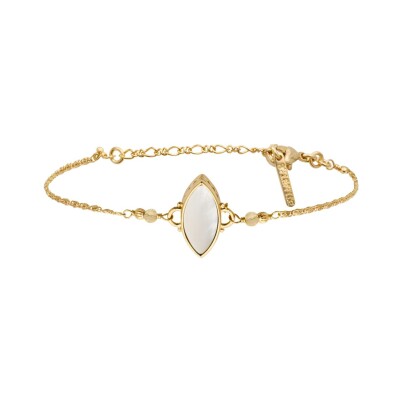 Bracelet SATELLITE Noto en plaqué or, nacre et citrine
