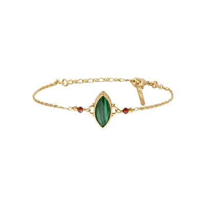 Bracelet SATELLITE Noto en plaqué or et grenat