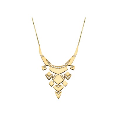Collier Akillis Python en or jaune et diamants