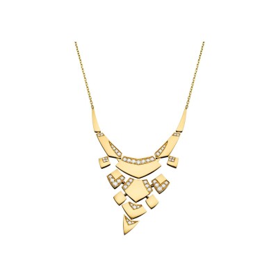 Collier Akillis Python en or jaune et diamants