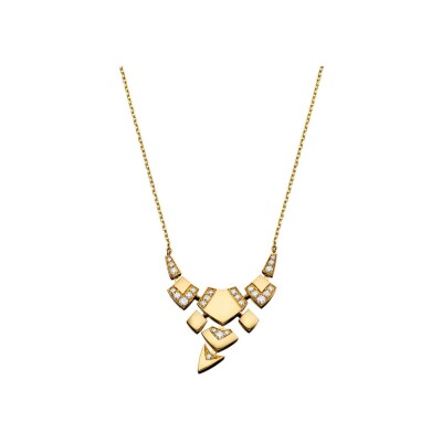 Collier Akillis Python en or jaune et diamants