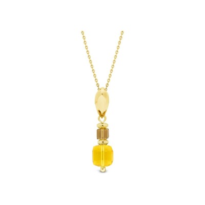 Collier Spark Aster en argent plaqué or jaune et cristaux