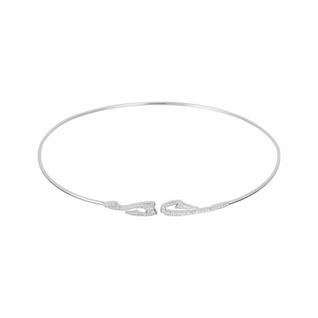 Akillis Tattoo choker necklace, white gold, diamond pave