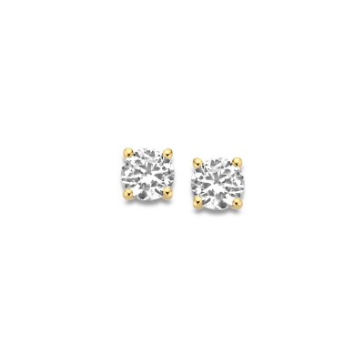 Boucles d'oreilles Naiomy Silver en argent doré et oxydes de zirconium