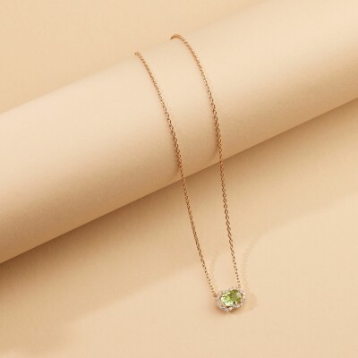 Pendentif New Miss en or rose, toumaline taille ovale et diamants