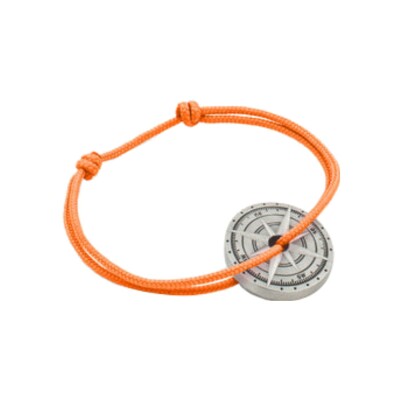 Bracelet sur cordon Le Vent à la Française Rose des vents en argent