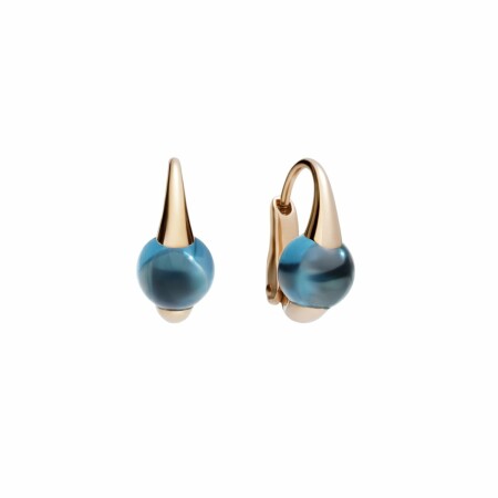 Pomellato M'ama non m'ama earrings, rose gold and Blue London topaz