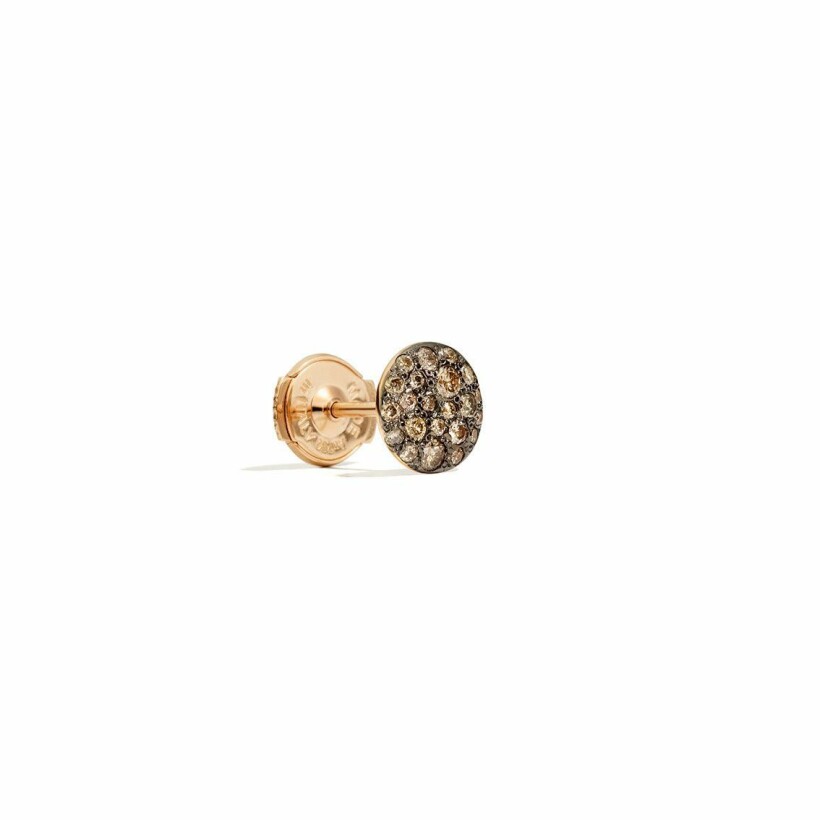 Mono boucle d'oreille Pomellato Sabbia en Or rose et Diamant brun