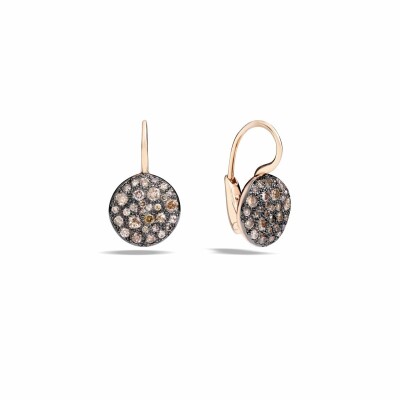 Boucles d'oreilles Pomellato Sabbia en or rose et diamants marrons