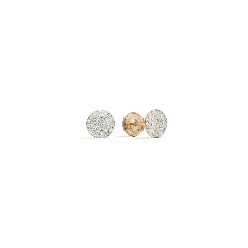 Pomellato Sabbia earrings, rhodium-plated rose gold and diamonds