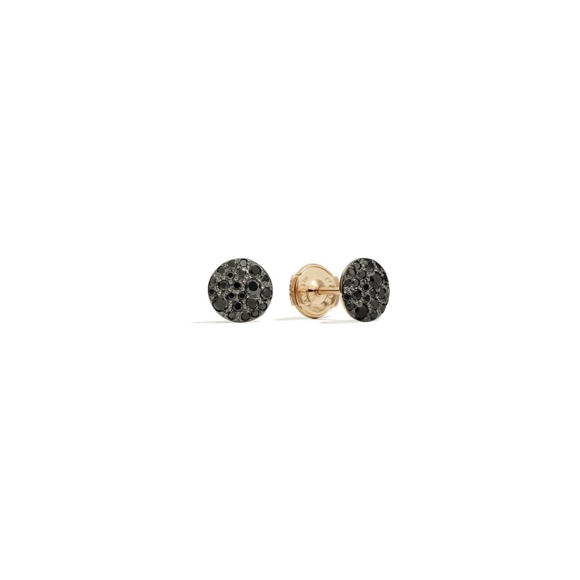 Boucles d'oreilles Pomellato Sabbia en or rose et diamants noirs