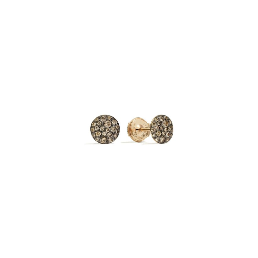 Pomellato Sabbia earrings, rose gold and brown diamonds