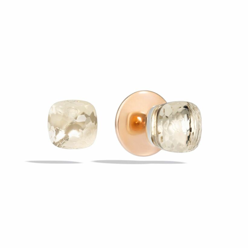 Boucles d'oreilles Pomellato Nudo en Or rose, or blanc et Topaze blanche