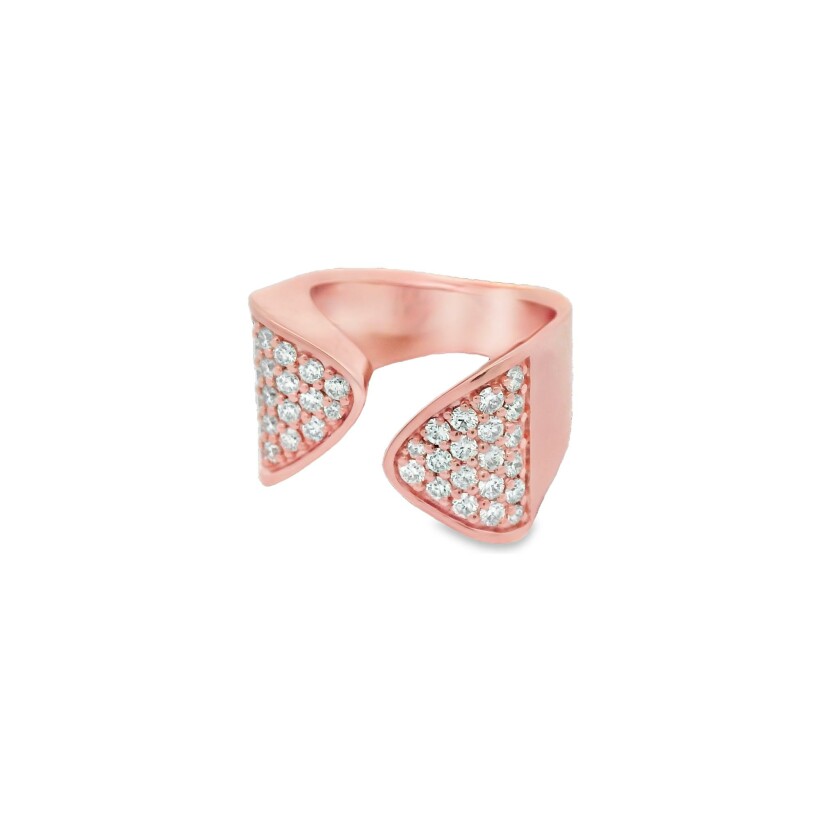 Bague Clozeau en or rose et diamants