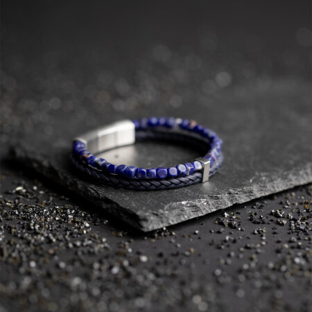 Bracelet Gemini Classics en acier et sodalite