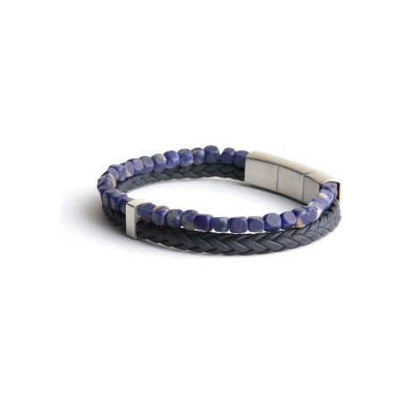 Bracelet Gemini Classics en acier et sodalite