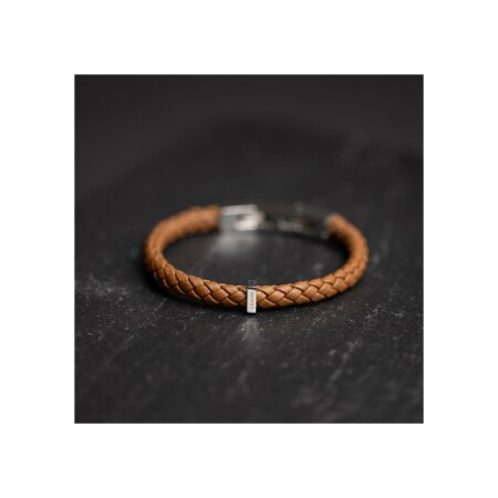 Bracelet Gemini en cuir marron clair