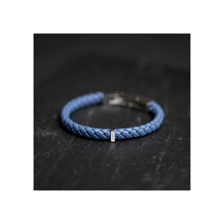 Bracelet Gemini en cuir bleu