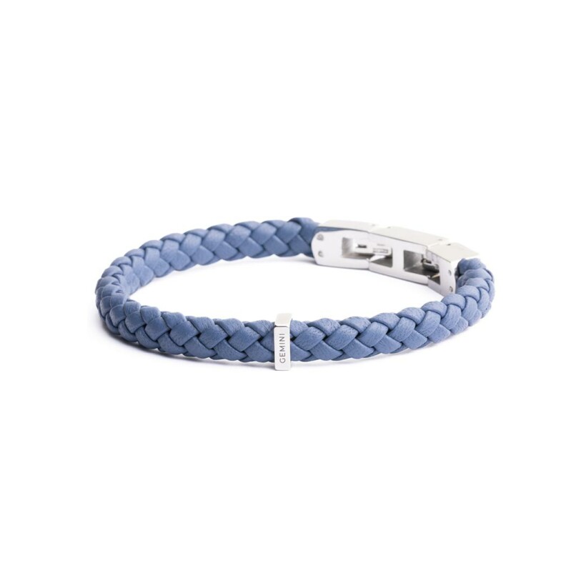 Bracelet Gemini en cuir bleu