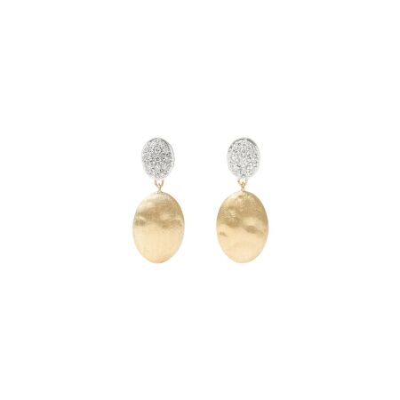 Boucles d'oreilles pendantes Marco Bicego Siviglia en or jaune et diamants