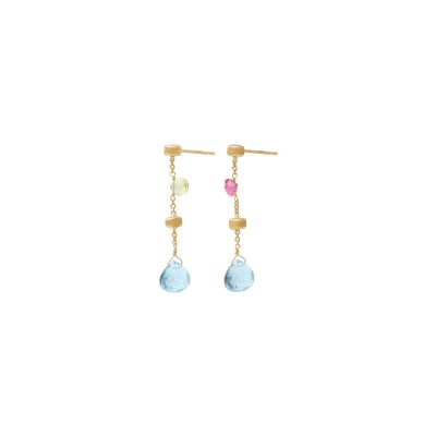 Boucles d'oreilles Marco Bicego PARADISE en or jaune et topaze bleue