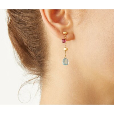 Boucles d'oreilles Marco Bicego PARADISE en or jaune et topaze bleue