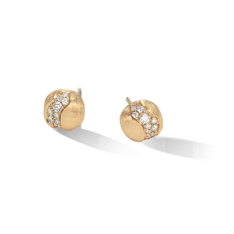 Boucles d'oreilles pendantes Marco Bicego Africa en or jaune et diamants