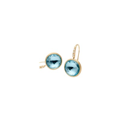 Boucles d'oreilles pendantes Marco Bicego Jaipur Colour en or jaune, topaze bleue et diamants