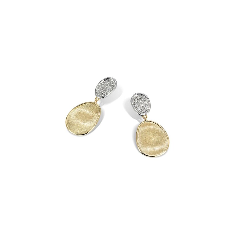 Boucles d'oreilles pendantes Marco Bicego Lunaria en or jaune et diamants