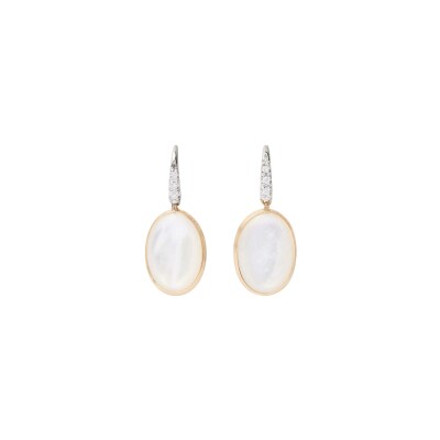 Boucles d'oreilles Marco Bicego SIVIGLIA en or jaune, or blanc, nacre et diamants