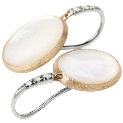 Boucles d'oreilles Marco Bicego SIVIGLIA en or jaune, or blanc, nacre et diamants