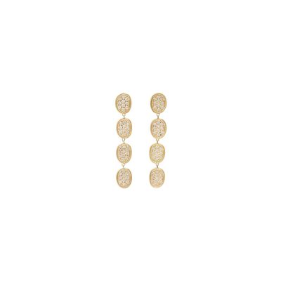 Boucles d'oreilles pendantes Marco Bicego Lunaria Alta en or jaune et diamants