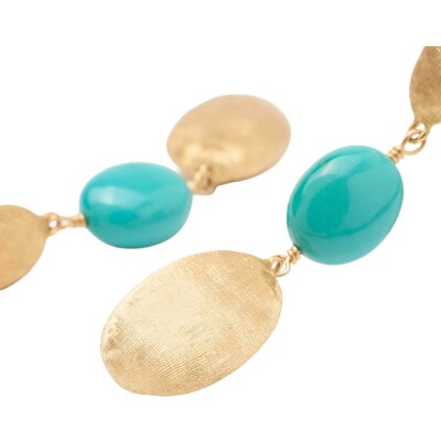 Boucles d'oreilles Marco Bicego SIVIGLIA en or jaune et turquoise