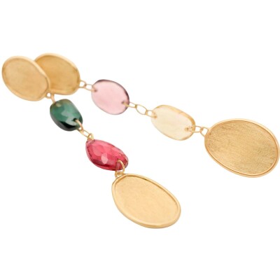 Boucles d'oreilles Marco Bicego LUNARIA COLOR en or jaune et tourmaline