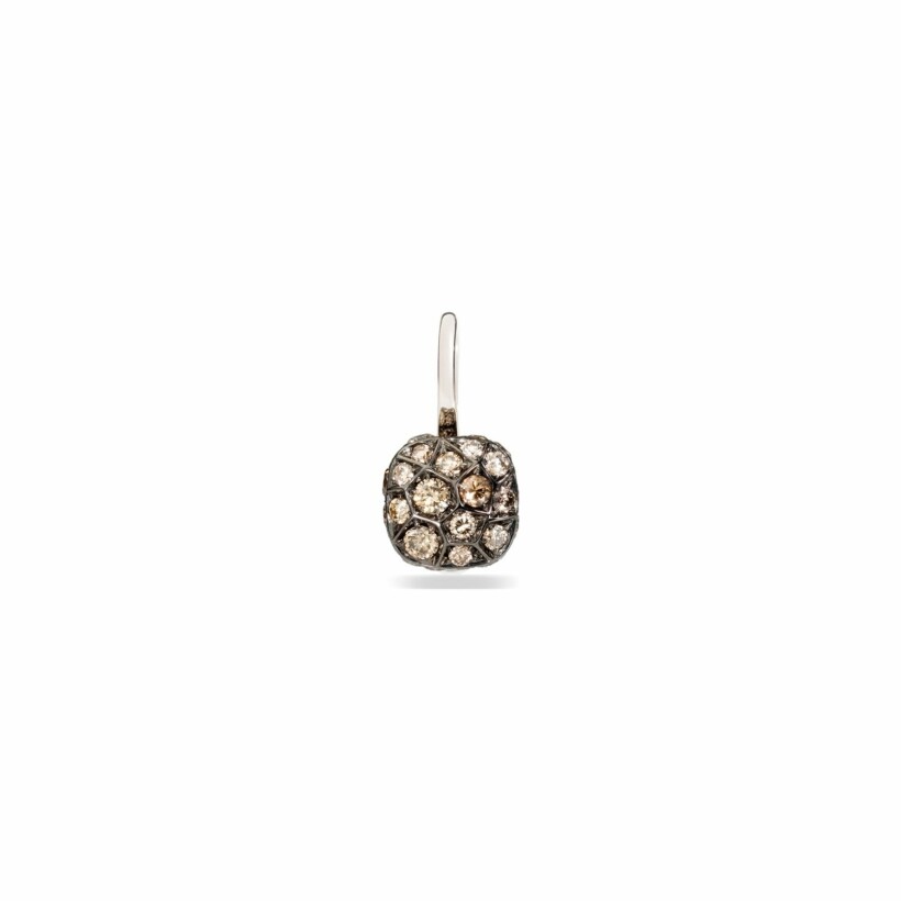 Mono boucle d'oreille Pomellato Nudo en or rose, or blanc bruni et diamants bruns