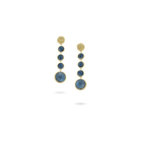 Boucles d\'oreilles Marco Bicego Jaipur  en or jaune et topaze Blue London