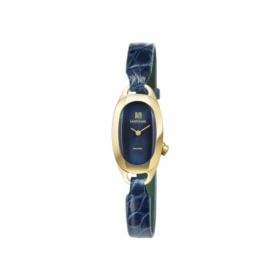 March LA.B OBLONGUE ELECTRIC 20 MM Watch - AMIRAL - Blue Alligator