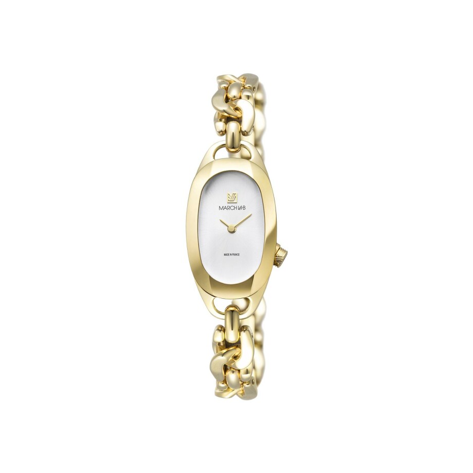 March LA.B OBLONGUE ELECTRIC 20 MM Watch - CONTINENTAL - Golden Curb Chain