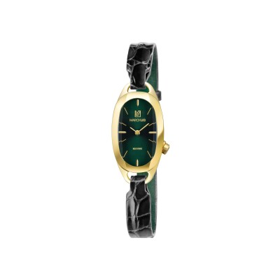 March LA.B OBLONGUE ELECTRIC 20 MM Watch - EMERALD - Black Alligator